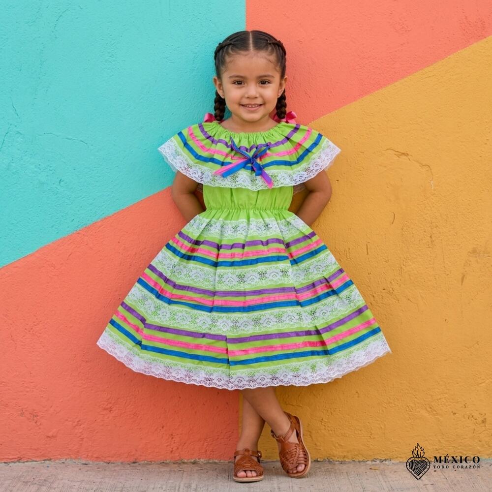 Mexican campesita peasent dress Size 0 Poplin